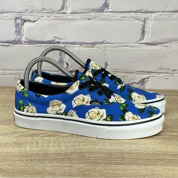 Vans Shoes New Vans Era Romantic Roses Blue Skate Shoes Poshmark